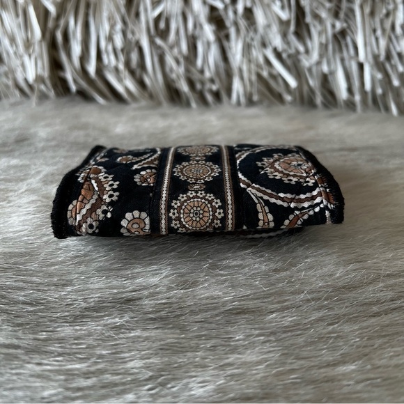 Vintage VERA BRADEY Caffe Latte Velcro Mini Wallet Black Brown y2k 2008 Quilted - Picture 9 of 13